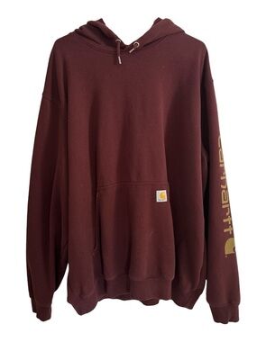 Carhartt Men’s Pullover Hoodie in Burgundy Loose Fit  Size 2XL